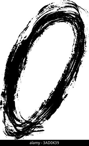 Linee ovali e circolari disegnate a mano con tratti di pennello, penna e pennarello. Lo stile di schizzo evidenzia e sottolinea per enfatizzare. Vettore piatto Illustrazione Vettoriale