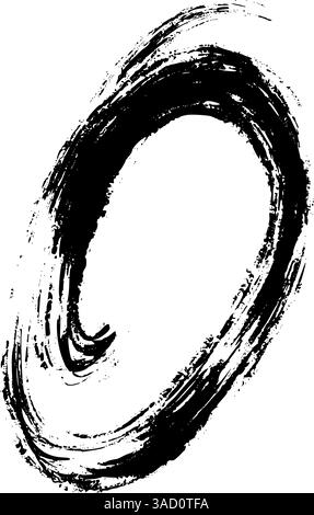 Linee ovali e circolari disegnate a mano con tratti di pennello, penna e pennarello. Lo stile di schizzo evidenzia e sottolinea per enfatizzare. Vettore piatto Illustrazione Vettoriale