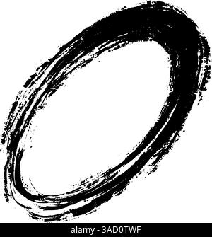 Linee ovali e circolari disegnate a mano con tratti di pennello, penna e pennarello. Lo stile di schizzo evidenzia e sottolinea per enfatizzare. Vettore piatto Illustrazione Vettoriale