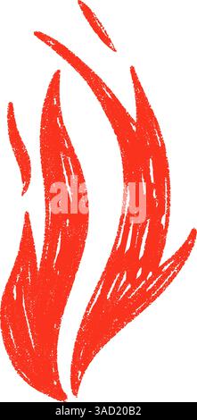 Design con tatuaggio Fire Y2K con audaci fiamme nere. Fiamme disegnate a mano. Illustrazione vettoriale piatta isolata su sfondo bianco. Illustrazione Vettoriale