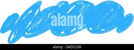 Nuvole di pastello con consistenza gessosa. Elementi del cielo adatti ai bambini. Illustrazione vettoriale piatta isolata su sfondo bianco. Illustrazione Vettoriale