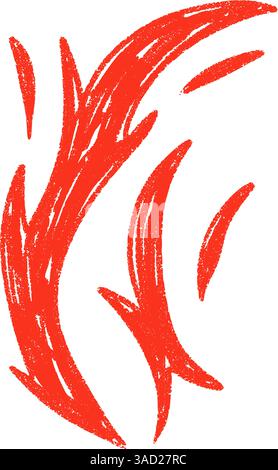 Design con tatuaggio Fire Y2K con audaci fiamme nere. Fiamme disegnate a mano. Illustrazione vettoriale piatta isolata su sfondo bianco. Illustrazione Vettoriale