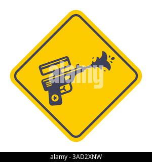 pistola ad acqua per bambini black icon per l'intrattenimento dei bambini. illustrazione vettoriale piatta. Illustrazione vettoriale Illustrazione Vettoriale