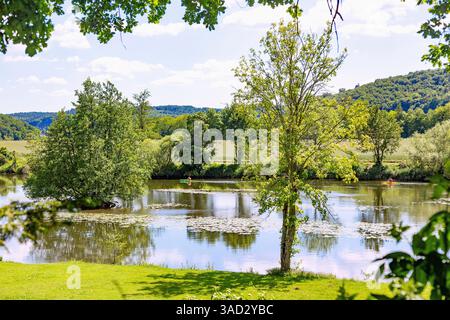 Germania, Baviera, Naabtal, Naab, kayak Foto Stock