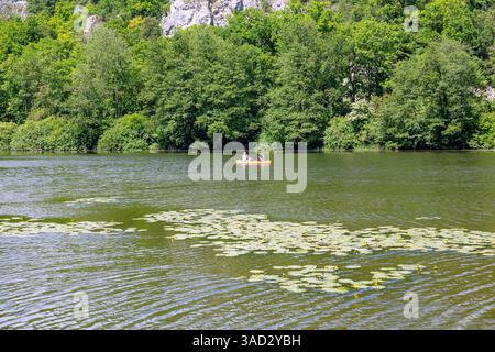 Germania, Baviera, Naabtal, Naab, kayak Foto Stock
