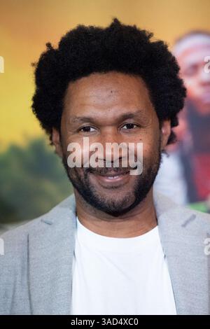 Parigi, Francia. 4 aprile 2025. Slai partecipa alla Zion Premiere al cinema Grand Rex di Parigi, Francia, il 4 aprile 2025. Foto di Aurore Marechal/ABACAPRESS. COM credito: Abaca Press/Alamy Live News Foto Stock