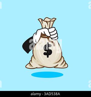 Illustrazione vettoriale Cartoon Design con custodia a mano Illustrazione Vettoriale