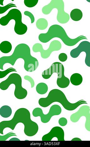 Motivo camouflage verde astratto con forme organiche punti Design per sfondi artistici creativi ed eleganti ispirati alla natura Illustrazione Vettoriale