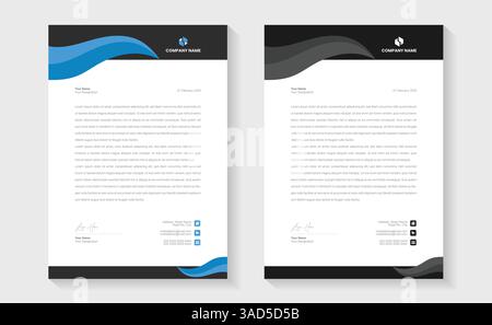 Set di modelli aziendali moderni di design della carta intestata con multicolore. Modello di design moderno e creativo per la testa della lettera per il tuo progetto. Business Let moderno Illustrazione Vettoriale