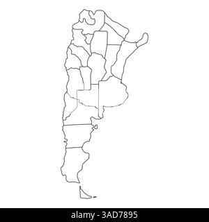 Argentina forma simbolo mappa, illustrazione vettoriale icona nastro di viaggio piatto. Illustrazione Vettoriale