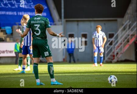 Gothenburg, Svezia. 5 aprile 2025. Momento nel secondo tempo della partita tra IFK Gothenburg e Halmstads BK in Allsvenskan a Gamla Ullevi. Crediti: Per Ljung/Alamy Live News Foto Stock