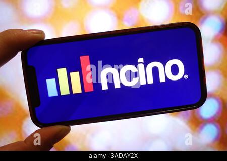 Polonia. 29 marzo 2025. In questa immagine, il logo dell'azienda nCino viene visualizzato sullo schermo di uno smartphone. (Credit Image: © Piotr Swat/SOPA Images via ZUMA Press Wire) SOLO PER USO EDITORIALE! Non per USO commerciale! Foto Stock