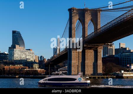 Ponte di Brooklyn, New York City Foto Stock
