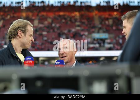 05.04.2025, RheinEnergie Stadion, Koeln, GER, 2.FBL, 1) FC Koeln vs. Hertha BSC Berlin, im Bild: Gerhard Struber Chefrainer, Headcoach (1.FC Koeln), foto © nordphoto GmbH/Meuter DFL le normative vietano qualsiasi uso di fotografie come sequenze di immagini e/o quasi-video. Foto Stock