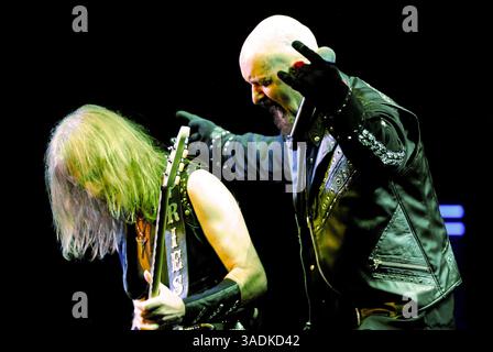 1 settembre 2008 - Las Vegas, Nevada, Stati Uniti - il cantante ROB HALFORD e KK DOWNING di "Judas Priest" al Peal supportando la nuova uscita del gruppo Nostradamus (Credit Image: Valerie Nerres/ZUMAPRESS.com) Foto Stock