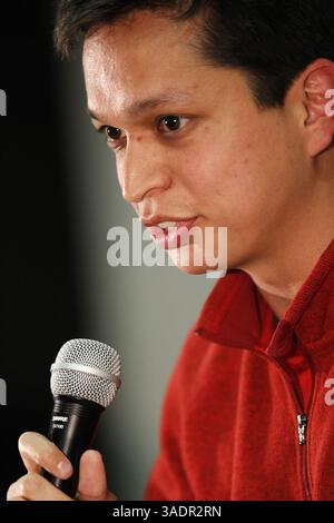 1 marzo 2012 - Palo alto, CA, USA - il cofondatore Ben Silbermann di Pinterest è relatore all'evento mensile organizzato da Startup Grind presso AOL di Palo alto, California, 29 febbraio 2012. (Immagine di credito: © Josie Lepe/San Jose Mercury News/MCT/ZUMAPRESS.com) Foto Stock