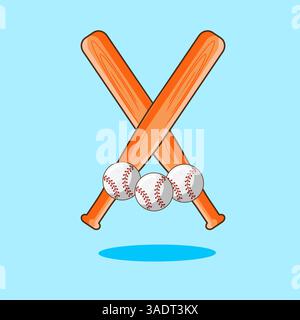 Attrezzatura da baseball illustrazione vettoriale disegno dei cartoni animati Illustrazione Vettoriale