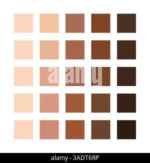 Immagine tavolozza colori tonalità della pelle con sfondo vuoto Illustrazione Vettoriale