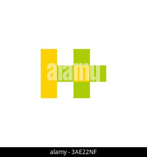 lettera h più colorato medico semplice logo vettoriale Illustrazione Vettoriale