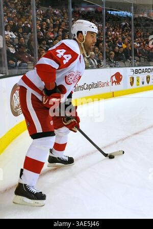 17 gennaio 2012. Dallas vede il difensore Sheldon Souray (44) in azione.durante una partita tra i Detroit Red Wings e i Dallas Stars all'American Airlines Center di Dallas, Texas..(Credit Image: Â© Manny Flores/Cal Sport Media/ZUMAPRESS.com) Foto Stock