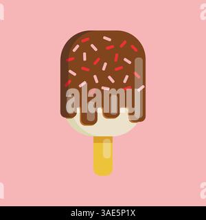 Set di icone piatte. Icona colorata. Dessert estivo con frutta fresca e dolce. Illustrazione Vettoriale