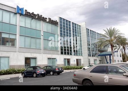 20 marzo 2007 - Los Angeles, California, USA - IndyMac Bancorp Inc., ex holding del prestatore di mutui in California sequestrata il mese scorso dalla Federal Deposit Insurance Corp., ha presentato domanda di protezione fallimentare al capitolo 7 (immagine di credito: Ringo Chiu/ZUMAPRESS.com) Foto Stock