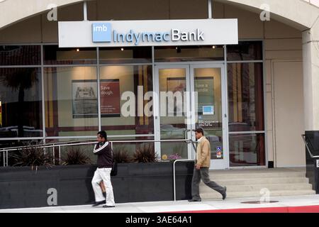 20 marzo 2007 - Los Angeles, California, USA - IndyMac Bancorp Inc., ex holding del prestatore di mutui in California sequestrata il mese scorso dalla Federal Deposit Insurance Corp., ha presentato domanda di protezione fallimentare al capitolo 7 (immagine di credito: Ringo Chiu/ZUMAPRESS.com) Foto Stock