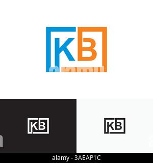 KB, lettera BK, vettore iniziale del modello di disegno del logo Illustrazione Vettoriale