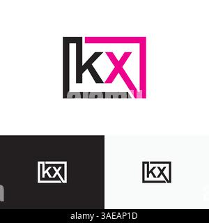 KX, lettera XK, vettore iniziale del modello di disegno del logo Illustrazione Vettoriale
