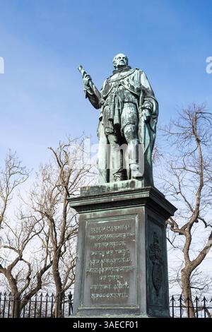 Statua in bronzo commemorativa del Duca di York e Albany. Edinburgh Castle Esplanade, Edimburgo, Scozia, Regno Unito Foto Stock