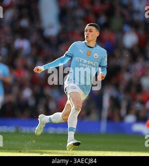 Old Trafford, Manchester, Regno Unito. 6 aprile 2025. Premier League Football, Manchester United contro Manchester City; Phil Foden del Manchester City Credit: Action Plus Sports/Alamy Live News Foto Stock