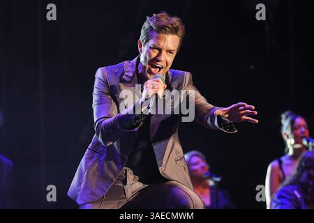 Brandon Flowers della band The Killers al VOLT Festival in Ungheria Foto Stock
