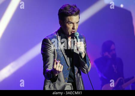 Brandon Flowers della band The Killers al VOLT Festival in Ungheria Foto Stock