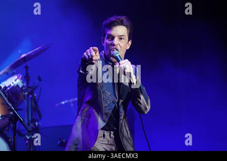Brandon Flowers della band The Killers al VOLT Festival in Ungheria Foto Stock