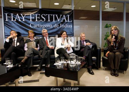 16 novembre 2011 - Colombia - Bogotà 16 de noviembre de 2011. Rueda de prensa del Hay Festival 2011 foto Carlos Ortega CrÃ©dito: CEET FotÃ³grafo: CARLOS ORTEGA (credito immagine: © El Tiempo/GDA/ZUMAPRESS.com) Foto Stock