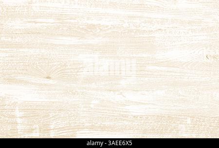 Superficie in legno testurizzato verniciato beige chiaro con motivo a grana naturale, legno invecchiato intemprato per un design rustico dello sfondo Foto Stock