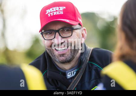 MOREL Jean-Luc, ROMERO Pascal, Subaru Impreza WRX N4, ritratto durante il Rallye Terre des Causses 2025, 1° round del Championnat de France des rallyes Terre 2025, dal 4 al 6 aprile 2024 a Capdenac, Francia - foto Bastien Roux / DPPI Foto Stock