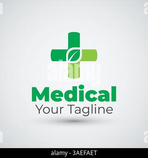 Logo medico icona salute disegno logo vettore Illustrazione Vettoriale