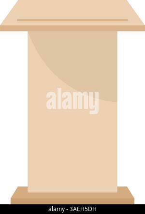 Classico podio in legno, leggio o rostro icona da dietro per parlare in pubblico in vettoriale Illustrazione Vettoriale