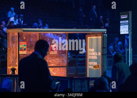 Set "Broken Britain". Riformare la manifestazione di massa del Regno Unito a Birmingham mira a conquistare centinaia di seggi nelle elezioni locali alla fine di quest'anno. Foto Stock
