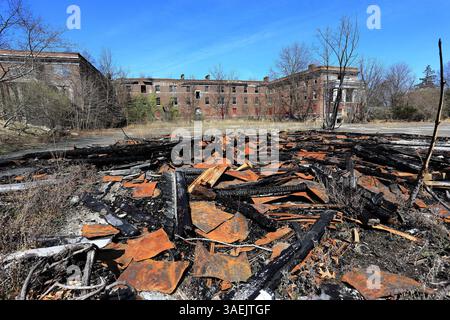 Edificio abbandonato, Kings Park Psychiatric Center, Long Island, New York Foto Stock