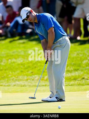 9 ottobre 2011: Il golfista PGA Paul Casey in azione durante la finale del Fry's.com Open presso il golf club CordeValle di San Martin, CA. Â© Damon Tarver/Cal Sport Media(Credit Image: © Damon Tarver/Cal Sport Media/ZUMAPRESS.com) Foto Stock