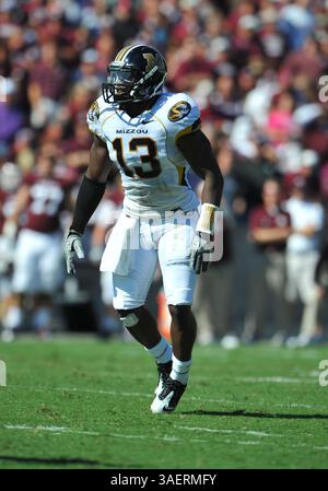 29 ottobre 2011: Kenji Jackson n. 13 dei Missouri Tigers durante la partita tra gli University of Missouri Tigers e i Texas A&M University Aggies presso Kyle Field a College Station, Texas. I Tigers vincono contro gli Aggies, 38-31.(immagine di credito: © Patrick Green/Cal Sport Media/ZUMAPRESS.com) Foto Stock