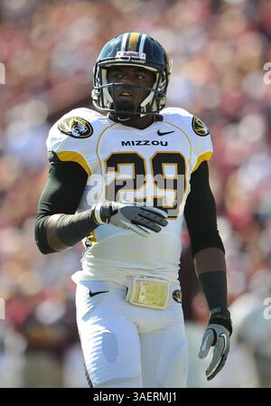 29 ottobre 2011: Il wide receiver dei Missouri Tigers Jerrell Jackson n. 29 durante la partita tra gli University of Missouri Tigers e i Texas A&M University Aggies al Kyle Field di College Station, Texas. I Tigers vincono contro gli Aggies, 38-31.(immagine di credito: © Patrick Green/Cal Sport Media/ZUMAPRESS.com) Foto Stock