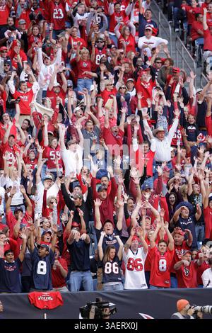 30 ottobre 2011: I tifosi eseguono l'onda durante il quarto quarto quarto della partita di football tra gli Houston Texans e i Jacksonville Jaguars al Reliant Stadium di Houston, Texas. Houston ha sconfitto Jacksonville 24-14. (Immagine di credito: © Andrew Richardson/Cal Sport Media/ZUMAPRESS.com) Foto Stock