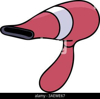 asciugacapelli illustrazione vettoriale a colori disegnata a mano Illustrazione Vettoriale