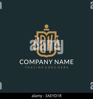 Logo GV iniziale per studio legale con scala moderna di lusso e logo logo logo logo logo logo logo logo grafica vettoriale Illustrazione Vettoriale