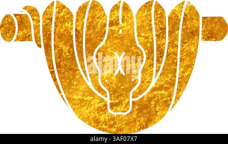 Disegno in pitone verde in stile oro Illustrazione Vettoriale