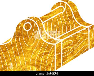 Cassetta portautensili vintage in legno in stile oro Illustrazione Vettoriale