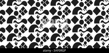 Modello geometrico astratto in bianco e nero. Illustrazione Vettoriale